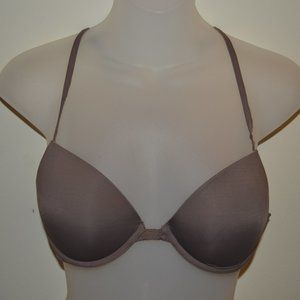 Victoria's Secret 36B Padded Plunge khaki taupe bra GUC
